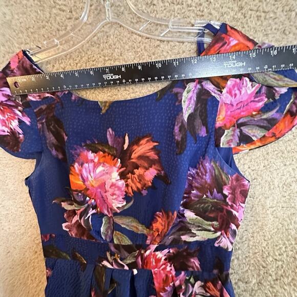 Anthropologie Moulinette Soeurs Rosado Blue Floral Sheath Dress Sz 4 Pockets EC - Picture 16 of 16
